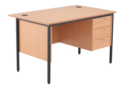 Oak Contract Single 3 Drawer Pedestal Desk 1532mm X 800mm Nova