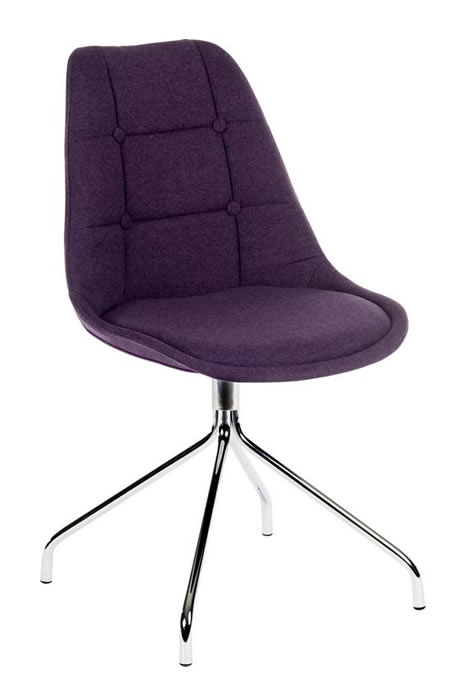 View Sultan Breakout Chair Modern Style Armless Purple or Black Fabric information