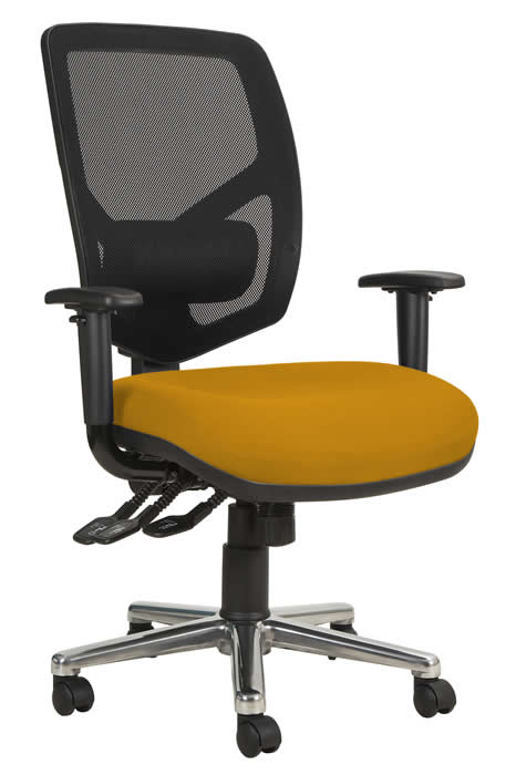View Yellow Bariatric Heavy Duty Office Chair Fabric Seat Mesh Back Haddon information