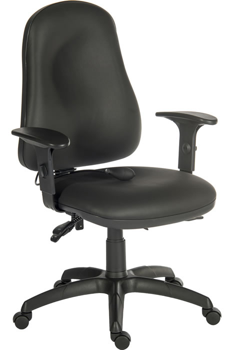 View Black Upholstered Executive Chair With Arms Ergo Comfort information