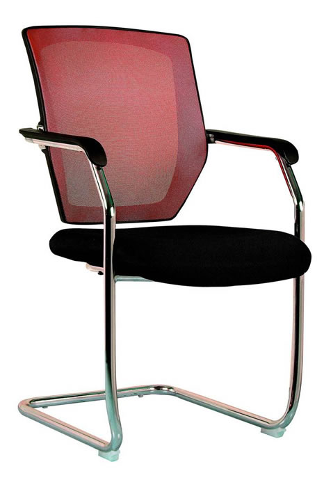 View Red Texas Mesh Visitor Chair Padded Armrests information