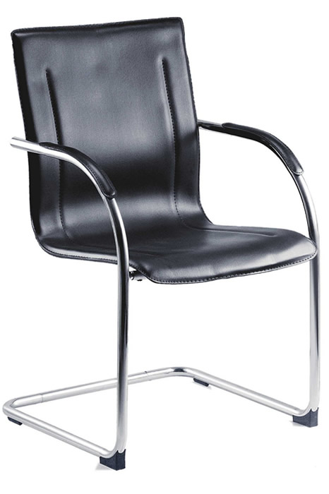View Leather Chrome Cantilever Home Office Visitors Chair Robust Chrome Frame Wipeable Leather Upholstery Fully Assembled information