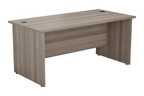 Kestral Grey Oak Rectangular Panel Desk - 1600mm 800mm Deep 