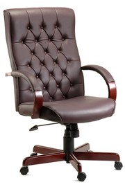 Warwick Leather Office Chair - Burgundy 