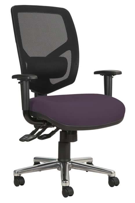 View Purple Bariatric Heavy Duty Office Chair Fabric Seat Mesh Back Haddon information