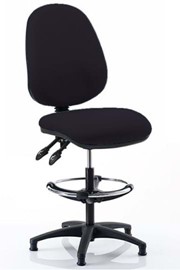 Upholstered Draughtsman Chair - Black 