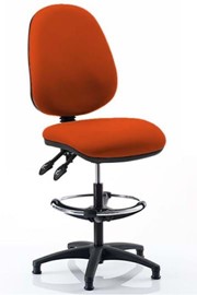 Upholstered Draughtsman Chair - Orange 