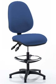 Upholstered Draughtsman Chair - Blue 