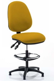 Upholstered Draughtsman Chair - Yellow 