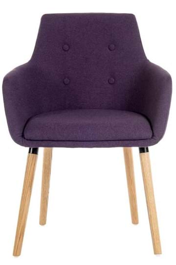 View Plum Fabric Reception Area Arm Chair Ideal For Waiting Rooms Buttoned Back Design Oak Tappered Legs Alesto Westwood information