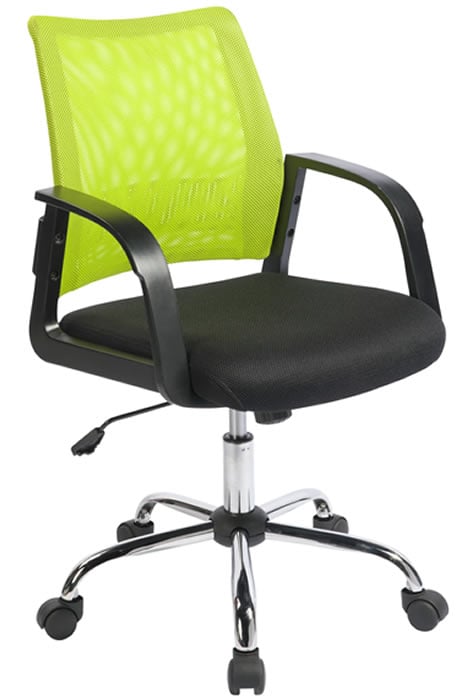 View Calypso Green Breathable Mesh Office Chair Fixed Armrests Seat Height Adjustable Deeply Padded Seat Chrome Swival Base information