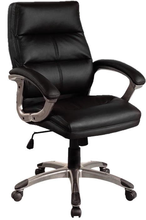 View Colorado Black Leather Office Executive Chair Deeply Padded Seat Backrest Seat Height Adjustment Reclining Backrest Loop Armrest information