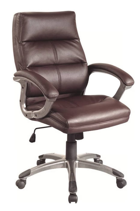 View Colorado Burgundy Leather Office Executive Chair Deeply Padded Seat Backrest Seat Height Adjustment Reclining Backrest Loop Armrest information