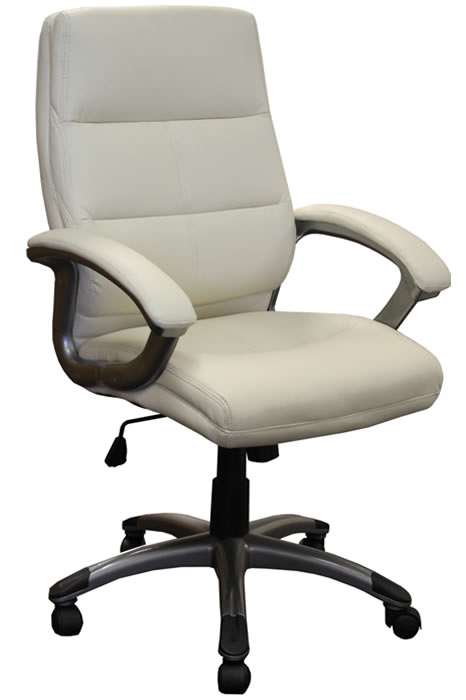 View Colorado Cream Leather Office Executive Chair Deeply Padded Seat Backrest Seat Height Adjustment Reclining Backrest Loop Armrest information
