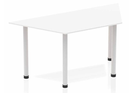 Polar White Trapezium Table 1600 Post Leg