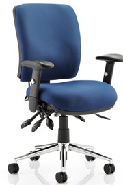 Hercules Medium Back Fabric Operator Office Chair - Blue