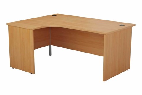 Kestral Beech Panel Corner Workstation - Left Handed 1600mm