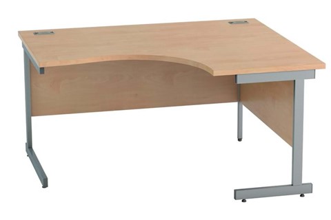 Thames Beech Corner Cantilever Desk - 1400mm x 1200mm Right Hand