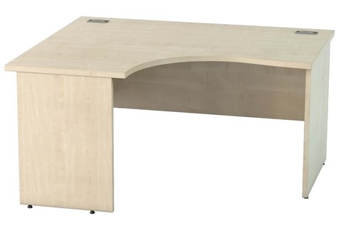 Thames Maple Corner Panel End Desk - 1600mm x 1200mm Left Handed