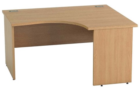 Thames Light Oak Corner Panel End Desk - 1400mm x 1200mm Right Hand