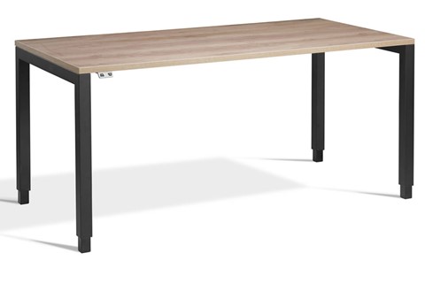 Crown Rectangular Height Adjustable Desk - 1400mm Black Grey Oak 