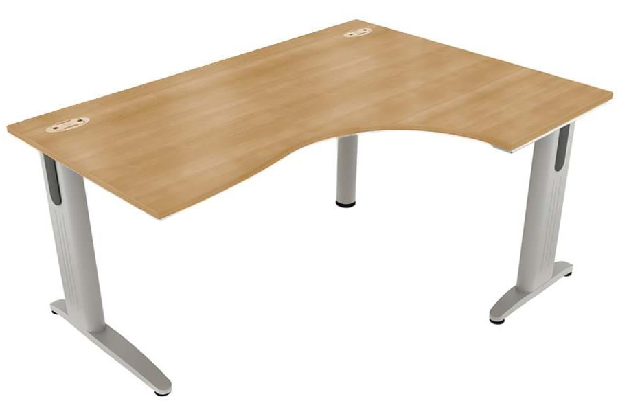 View Beech LShaped Right Corner Cantilever Desk 1600mm x 1200mm Domino Beam information