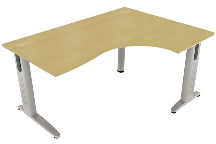 View Maple LShaped Right Corner Cantilever Desk 1800mm x 1200mm Domino Beam information