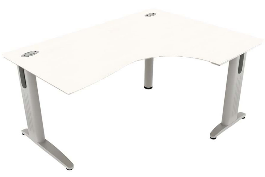 View White LShaped Right Corner Cantilever Desk 1400mm x 1200mm Domino Beam information