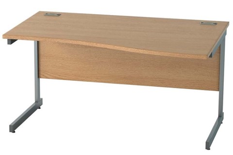 Thames Light Oak Wave Cantilever Desk - 1200mm x 800mm Right Hand