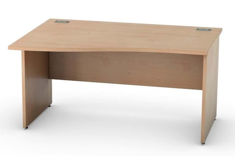 Thames Beech Wave Desk - 1200mm x 800mm Left Hand