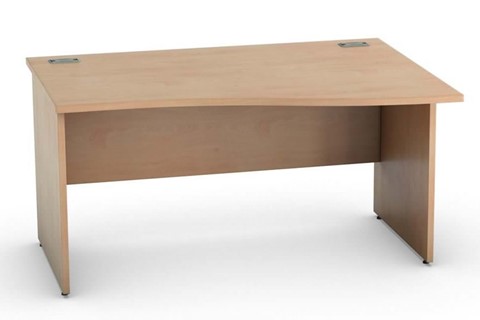 Thames Beech Wave Desk - 1600mm x 800mm Right Hand