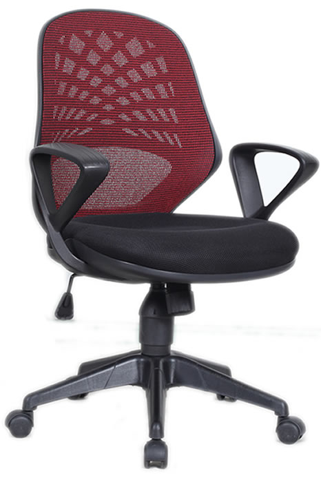 View Red Ergonomic Mesh Back Office Computer Task Operator Chair Loop Arms Height Adjustable Seat Reclining Breathable Backrest Spiral information