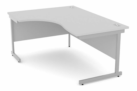 Cloud Grey Corner Cantilever Desk - Left Handed 