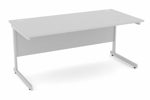 Cloud Grey Rectangular Cantilever Desk - 1600mm 