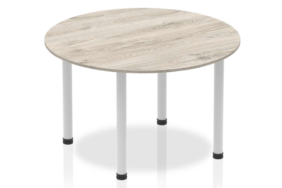 Grey Oak 1200mm Rectangular Coffee Table - Silver Post ...
