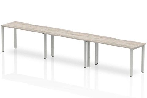 Gladstone Grey Oak 3 Person Single Bench Desk - 3 x 1400mm 