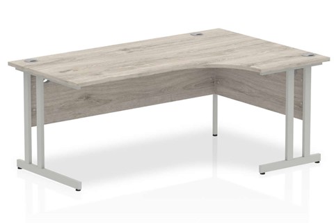 Gladstone Grey Oak Corner Cantilever Workstation - Right Handed 1800mm x 1200mm 