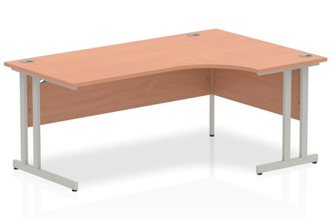 Price Point Beech Cantilever Corner Desk - Right Handed 1600mm x 1200mm