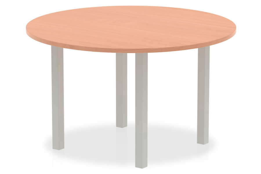 View Beech Finish 120cm Round MultiPurpose Meeting Table Scratch Resistant Surface Seat 4 People Price Point information