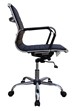 Modern Designer Medium Back Office Chair - Black Leather - Fixed Arms ...