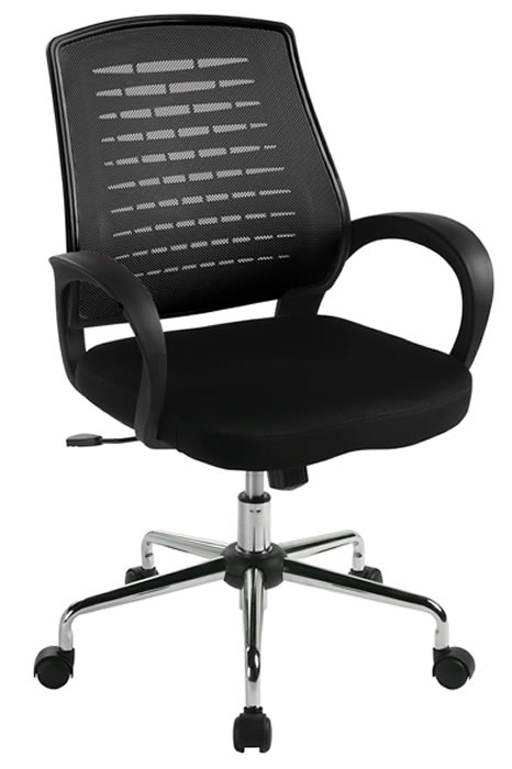 View Black Mesh Office Chair Breathable Mesh Back Rest Fully Reclining Backrest Height Adjustable Seat Loop Armrests Easy Glide Wheels Perth information