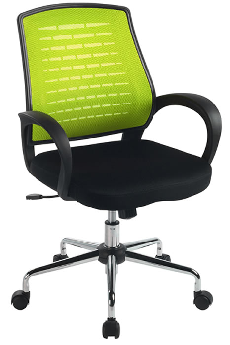 View Green Mesh Office Chair Breathable Mesh Back Rest Fully Reclining Backrest Height Adjustable Seat Loop Armrests Easy Glide Wheels Perth information