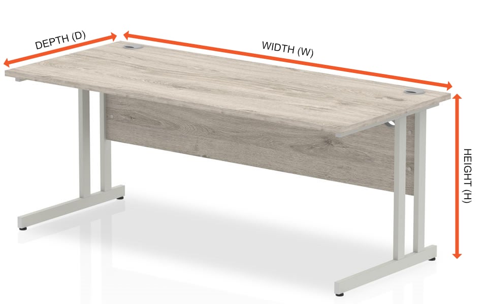 Cantilever Rectangular Desk Measurements 