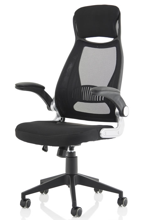 Mesh Office Chair Fold Away Arms High Back Height Adjustable Saturn   Saturn 4 