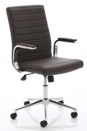 Ezra Executive Home Office Chair - Brown Leather