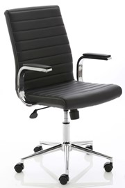 Ezra Executive Home Office Chair - Black Leather