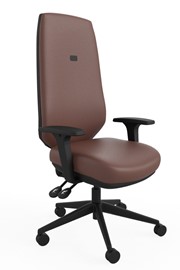 Ergo Sync Vegan Leather Ergonomic Office Chair - Brown - Chesnut