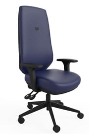 Ergo Sync Vegan Leather Ergonomic Office Chair - Blue