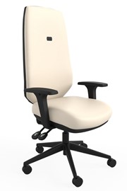 Ergo Sync Vegan Leather Ergonomic Office Chair - Ivory - White