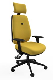 Saturn Ergonomic Deeply Padded Yellow Fabric Office Chair